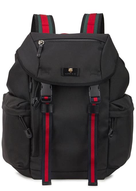 gucci black chain backpack|gucci black canvas backpack.